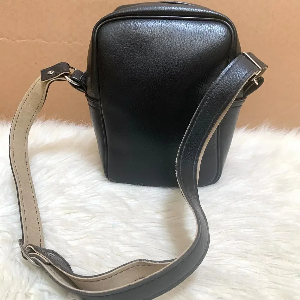 PERRIN Black Faux Leather Vintage NS Convertible Men's Xbody - Made in USA